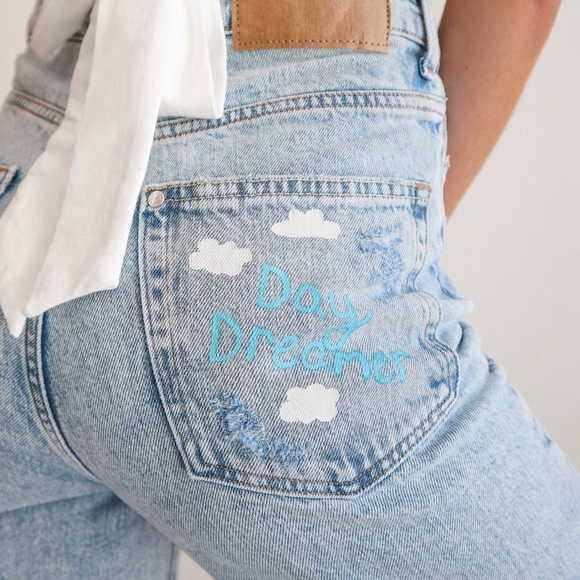 painted back pocket jeans